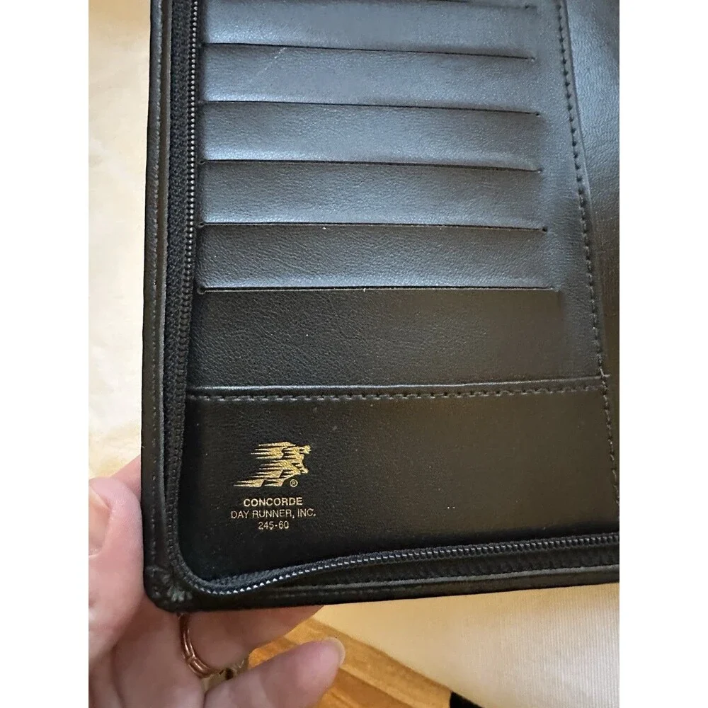 Vintage Black Personal Organizer Planner Day Runner 9